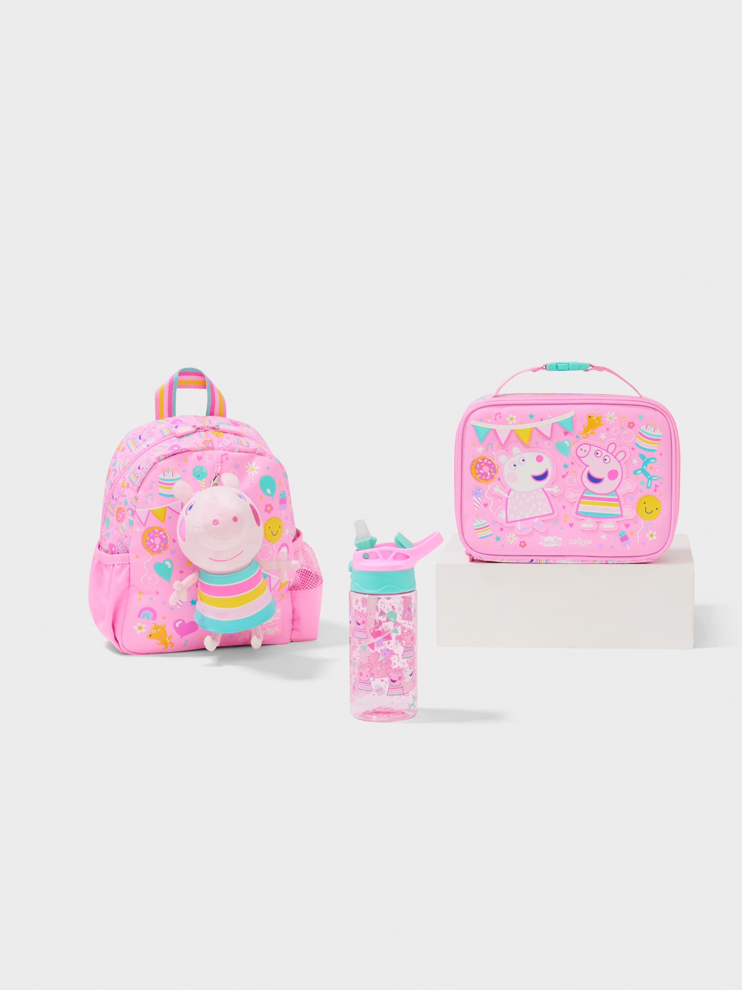 Peppa Pig 3 Piece Plush Backpack Bundle