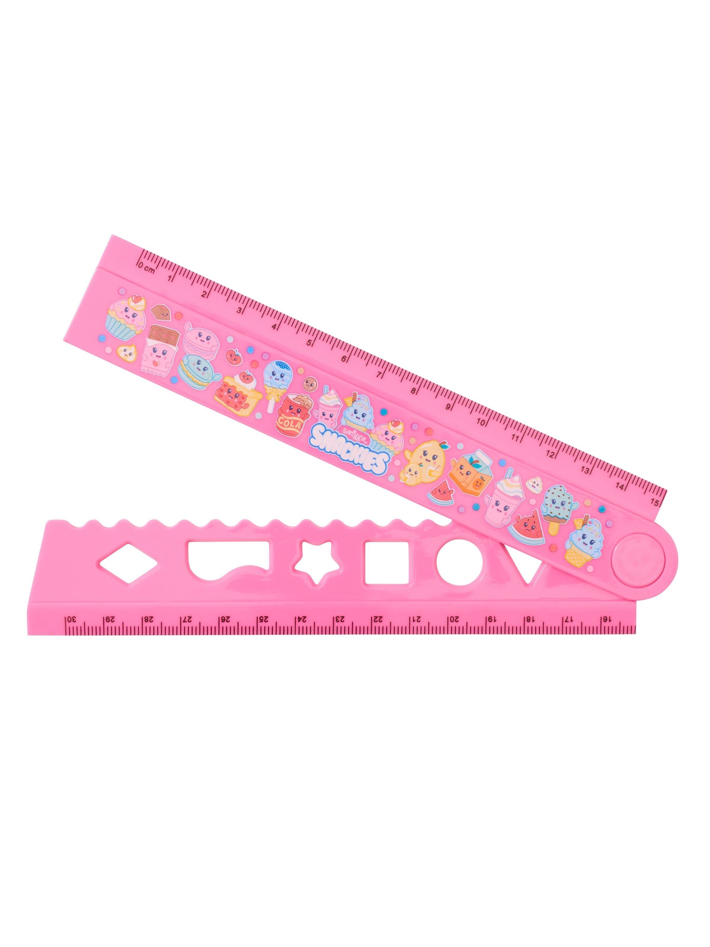 Smily Fold Up Ruler Pink