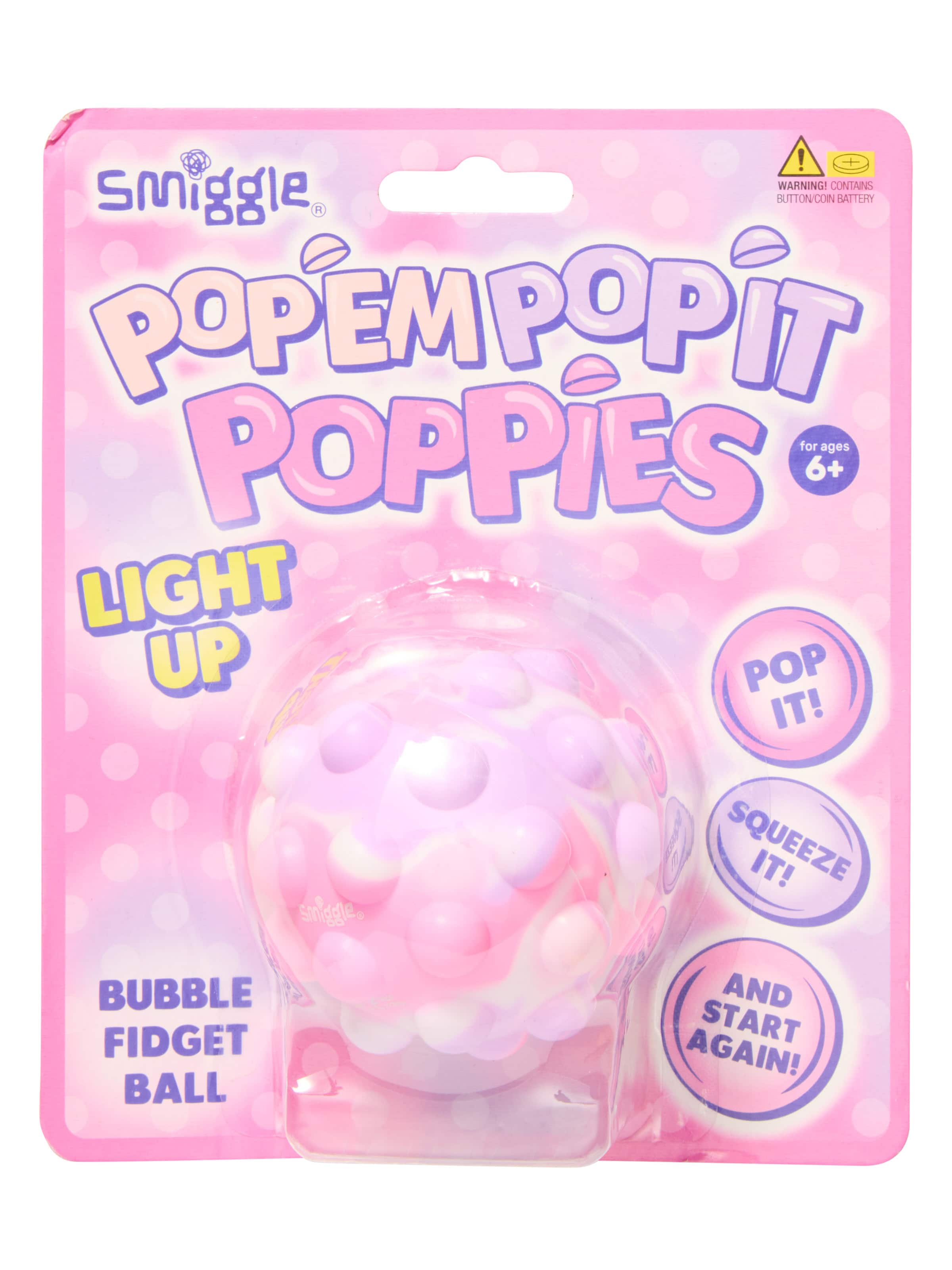 Popem Popit Poppies Glow In The Dark Fidget Ball Pink - Smiggle Online