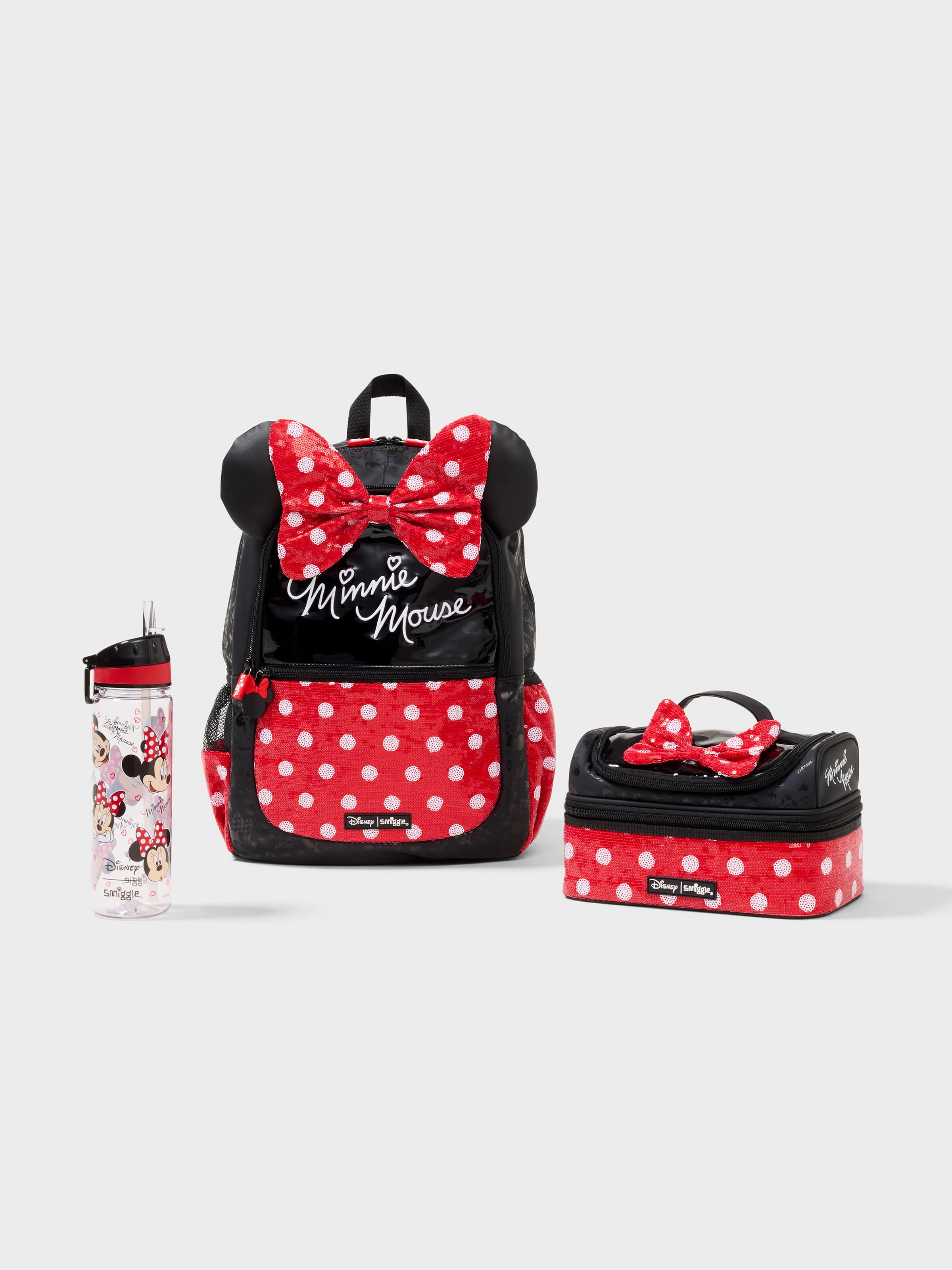 Minnie Mouse Official 3 Piece Lunch Bag with Sandwich Lunch Box
