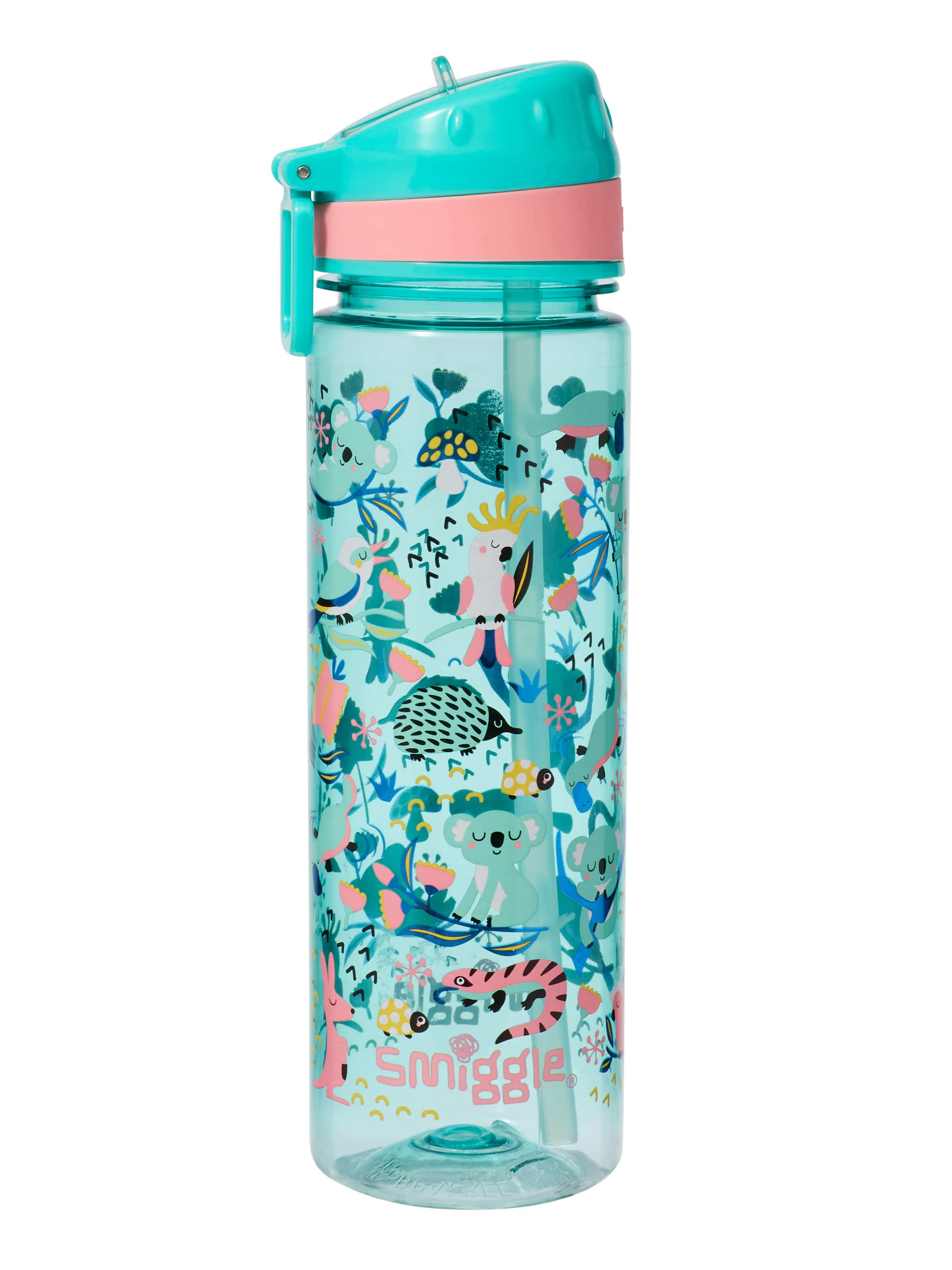 Hi There Drink Up Plastic Drink Bottle 650Ml Aqua - Smiggle Online